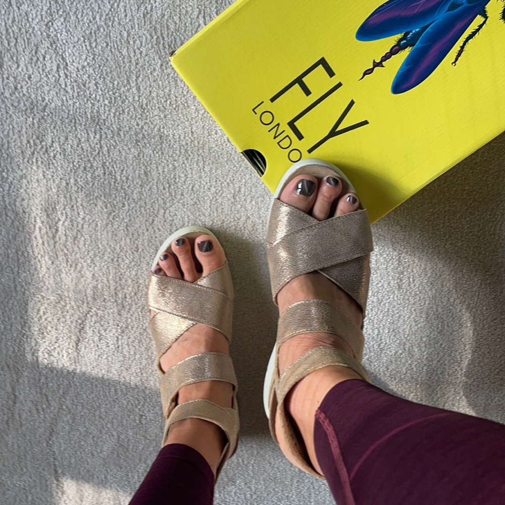 Fly London platform ankle strap sandal